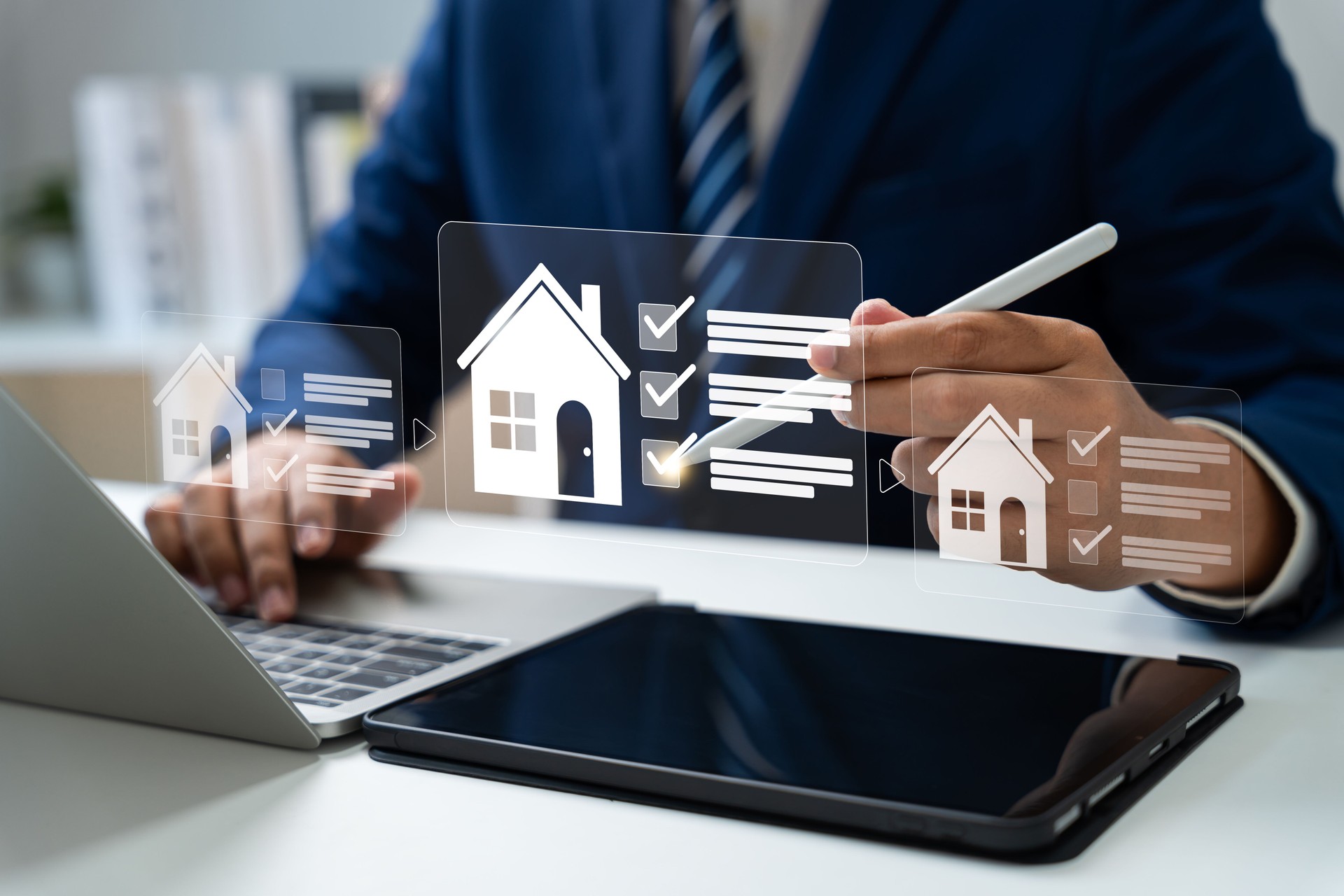 Real estate management, Streamlining property tasks with digital checklists and tools for housing evaluations, Home insurance, Property protection, Investment planning,Transaction processes online